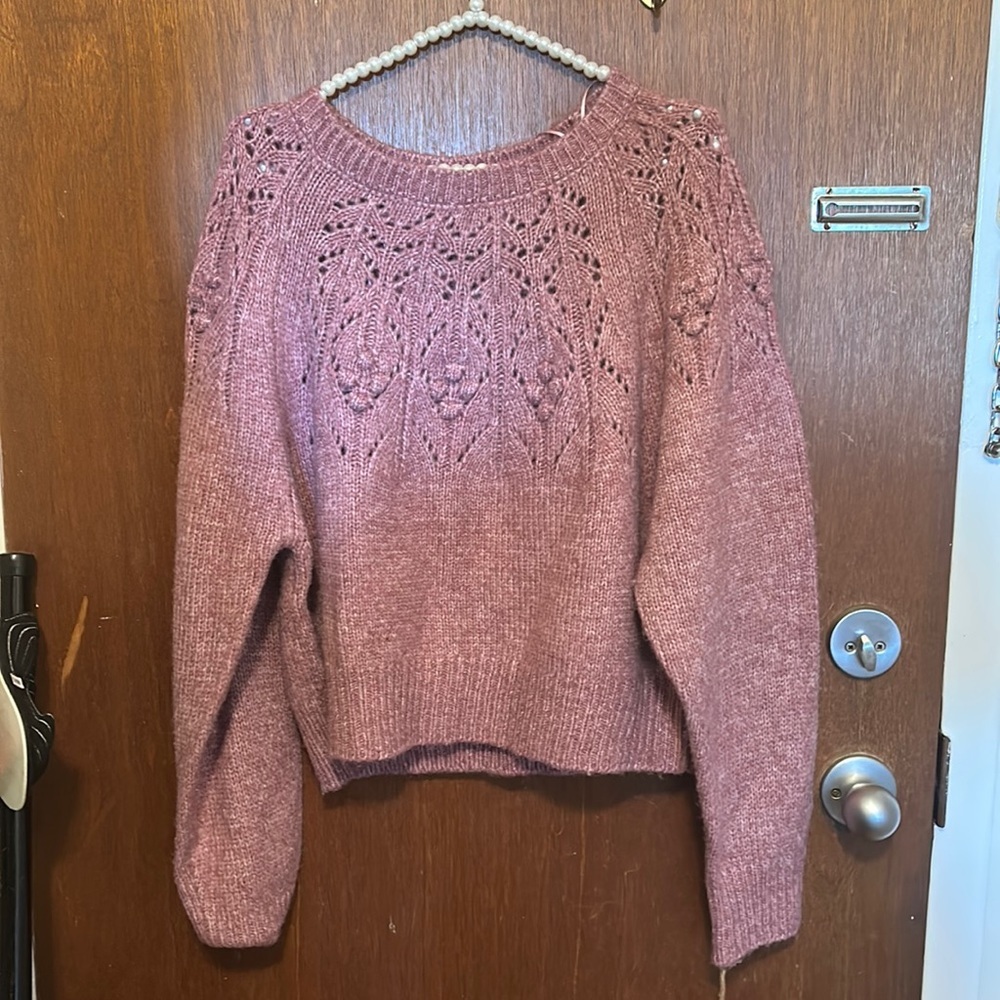 NWT Yes Lola Cropped Knit Sweater